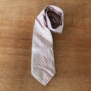 Daniel Cremieux 100% Silk Tie Pink Gray Geometric Classic 60" Slim Width 18858
